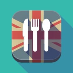 image2 assiette sur fond drapeau anglais